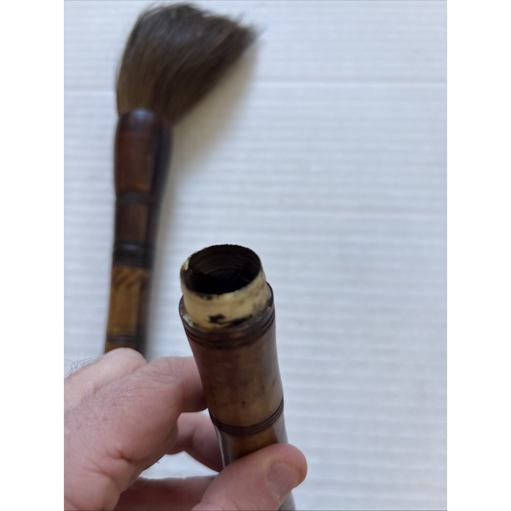 Calligraphy Brush Brown Bone Handle Horsehair Brush Needs Glue - Picture 12 of 15